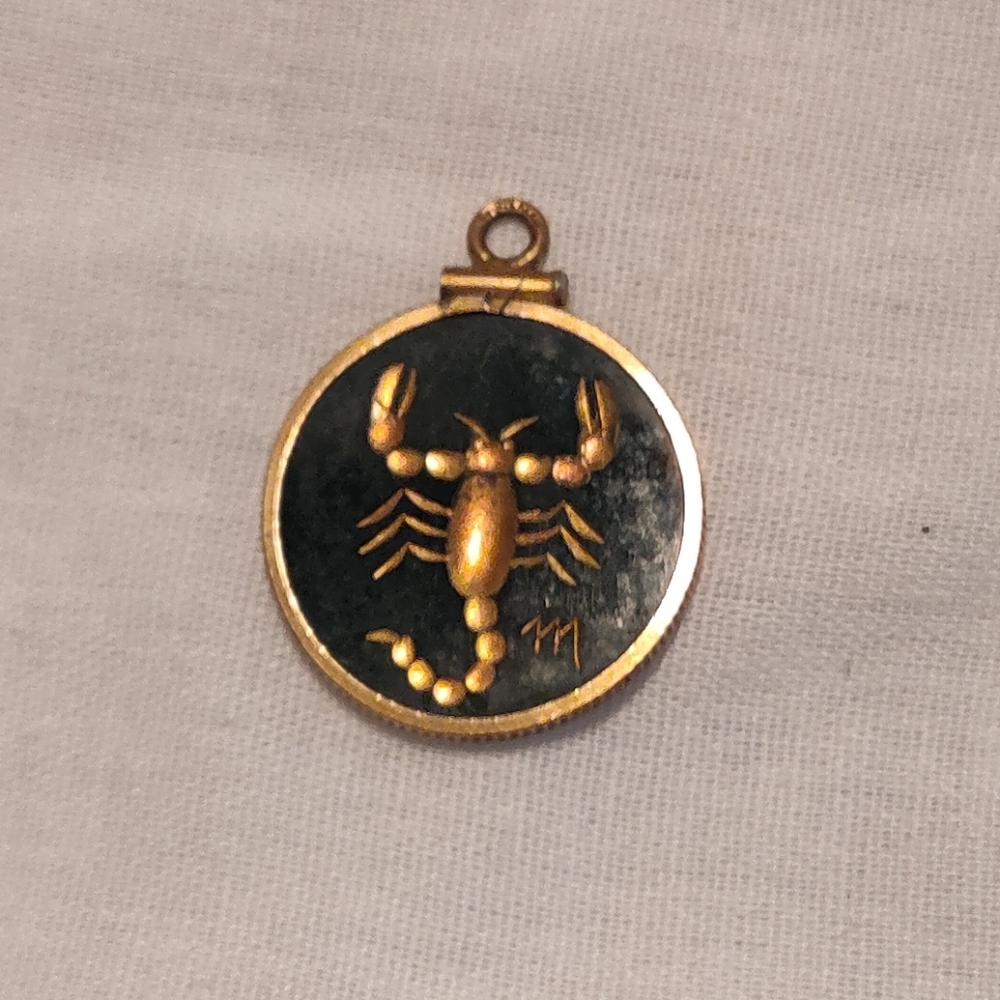 Gold and Black Scorpio Pendant